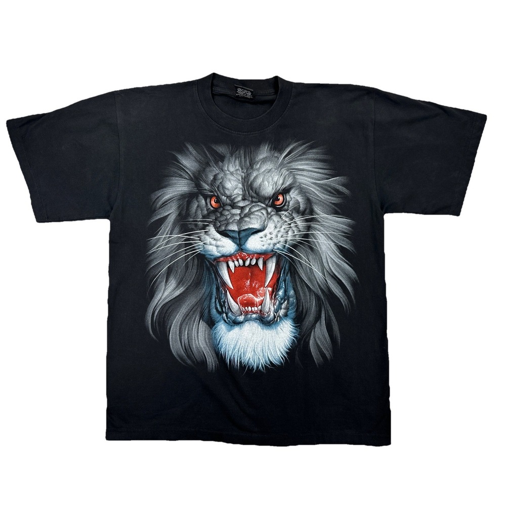 Rock Eagle International Men's Large Double Sided‎ Lion T-Shirt